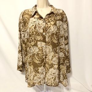 Alfred Dunner Women’s 3/4 Sleeve Blouse Sz 14